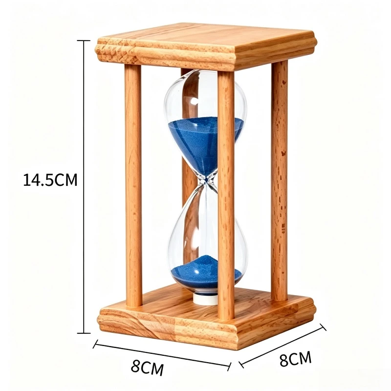 Square Four-Column Wooden Hourglass high quality