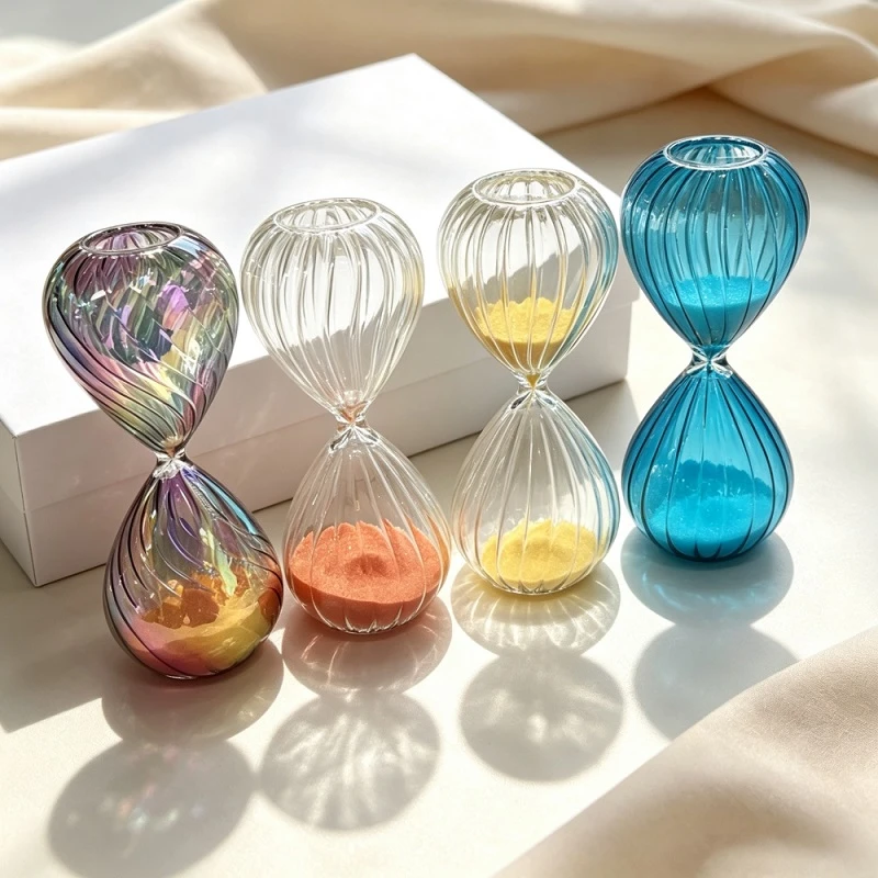 Textured Flat-Bottom Glass Hourglass factory