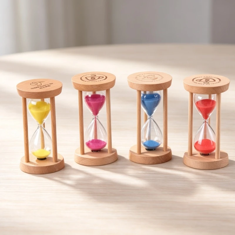 3-Pillar Wooden Hourglass