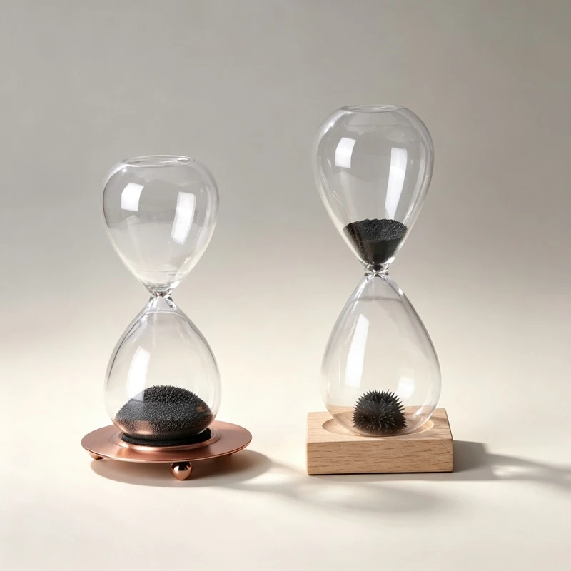 Magnetic Sand Hourglass With Metal Base