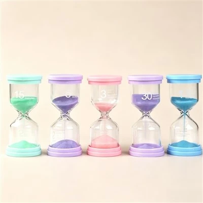 Colored Lid Plastic Sand Timer