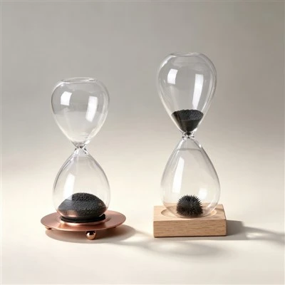Magnetic Sand Hourglass with Metal Base
